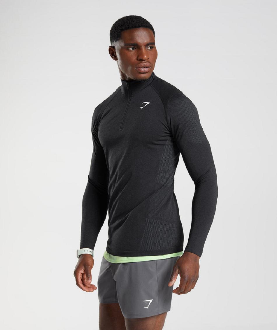 Gymshark Vital Light 1/4 Zip Muške Accessories Crne Sive | HR 2760UZG